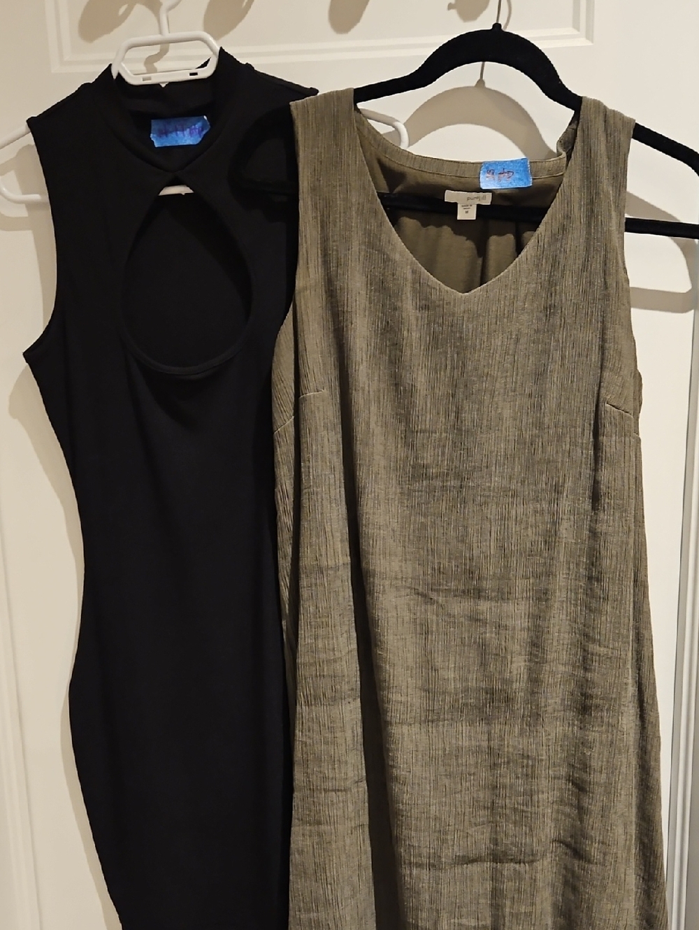 🍭2/$20 2 Sleeveless Midi Dress Bundle - Olive Green V-neck & Black Chic Dress